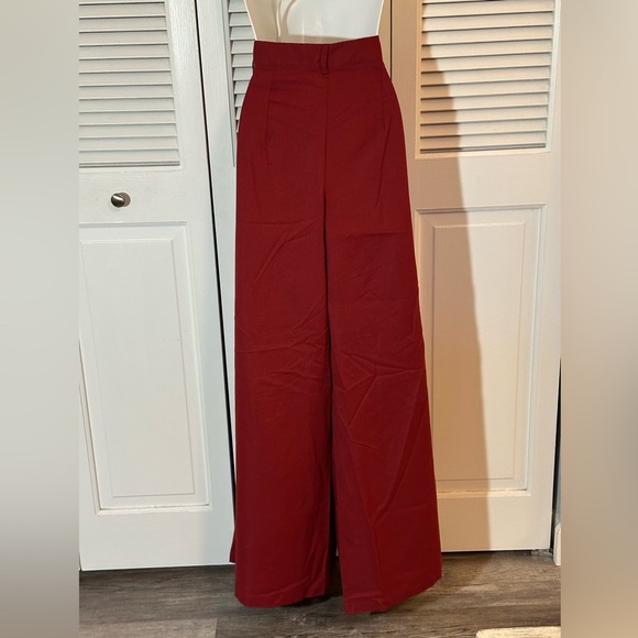NWT Elegant Rust Wide Leg Pants - Picture 3 of 5